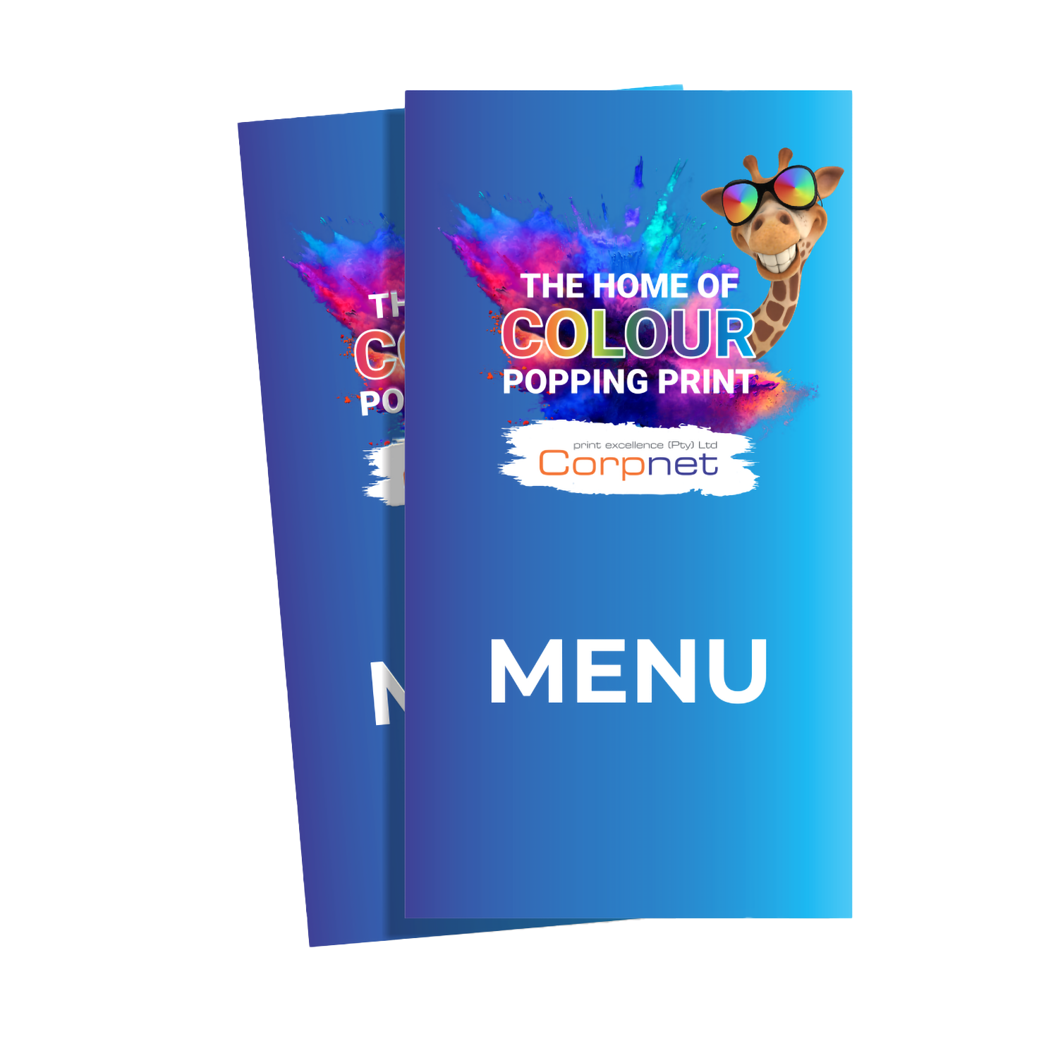 Menu's crafted by Corpnet Print Excellence